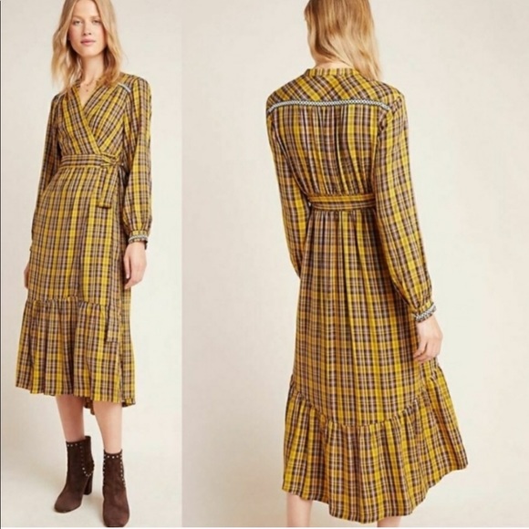 Anthropologie Dresses & Skirts - Anthropologie Dalton Wrap Plaid Maxi Dress